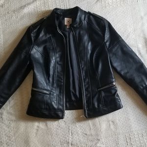L faux leather jacket